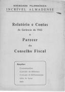 Relatório de Contas, 1962.