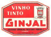 Rótulo de vinho tinto Ginjal.