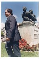 Vasco Lourenço na cerimónia de homenagem no Monumento aos Perseguidos .