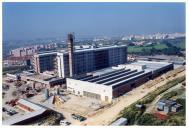Vista aérea das obras de construção do Hospital Garcia de Orta, Pragal.
