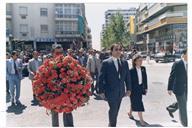 Vasco Lourenço na cerimónia de homenagem no Monumento aos Perseguidos.