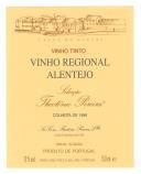 Rótulo de vinho tinto regional Alentejo, colheita de 1996, Selecção Theotónio Pereira.