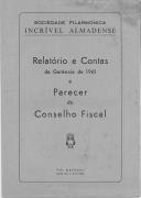 Relatório de Contas, 1961.