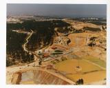 Vista aérea das obras de construção e instalação do Aterro Sanitário de Vale Milhaços, Corroios, Seixal.