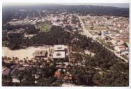 Vista aérea das obras de construção da Escola Básica Integrada da Charneca de Caparica.