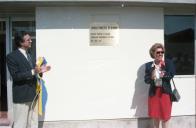 Descerramento da placa de inauguração do reservatório e central elevatória de abastecimento de água de Vale Milhaços, Corroios, Seixal. 