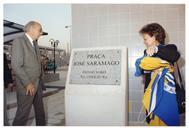 Cerimónia de inauguração da Praça José Saramago, no Pragal.