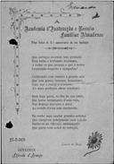 Festa de aniversário da Academia e texto de Alfredo de Araújo.