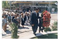 Vasco Lourenço na cerimónia de homenagem no Monumento aos Perseguidos. 