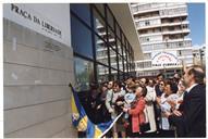 Cerimónia de descerramento da placa toponímica da Praça da Liberdade.