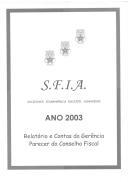Relatório de Contas, 2003.