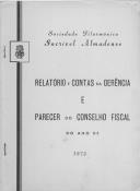 Relatório de Contas, 1973.