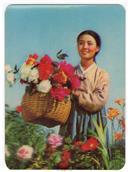 Mulher Chinesa com cesta de Flores.