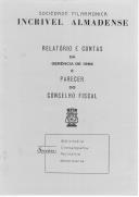 Relatório de Contas, 1966.
