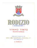 Rótulo de vinho tinto reserva especial Rodizio (Almoçageme).