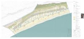 Planta de implantação do plano de pormenor de praias equipadas, Costa de Caparica.