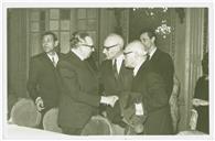 Luís Teotónio Pereira no banquete em sua homenagem prestada pelos funcionários da Companhia de Seguros Fidelidade.