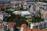 Vista aérea do Complexo Municipal dos Desportos Cidade de Almada, Feijó.