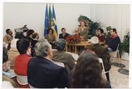 Cerimónia de inauguração da exposição "Fernando Lopes-Graça: Marchas, Danças e Canções", na Oficina da Cultura.
