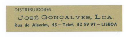 Contrarrótulo Distribuidores José Gonçalves, Limitada.