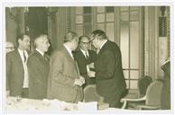 Luís Teotónio Pereira no banquete em sua homenagem prestada pelos funcionários da Companhia de Seguros Fidelidade.