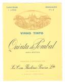 Rótulo de vinho tinto Quinta do Pombal.