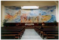 Igreja do Imaculado Coração de Maria, Vale Figueira, Sobreda: pintura no altar da capela.