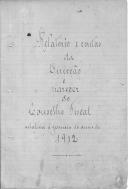 Relatório de Contas, 1912.