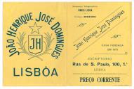 Folheto desdobrável: Preço Corrente da firma João Henrique José Domingues Sucessor.