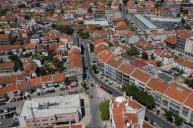 Vista aérea da Praça Lopes Graça e Rua Borges do Rego, Feijó.