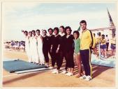 Equipa de ginástica desportiva do Ginásio Clube do Sul no Campo do Almada Atlético Clube.