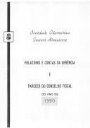 Relatório de Contas, 1990.