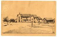 Portugal - Extremadura - Costa da Caparica - Praia do Sol - Igreja de Nossa Senhora da Conceição -Desenhada do natural por Cruz Louro na era de 1935.