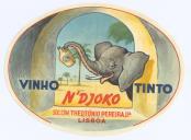 Rótulo de vinho tinto N'Djoko.