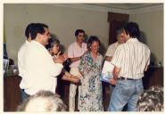 Cerimónia de receção aos grupos de teatro no salão nobre dos Paços do Concelho.