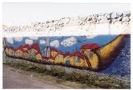 Pintura em muro no Pragal.