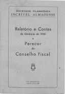 Relatório de Contas, 1960.