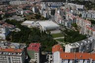 Vista aérea do Complexo Municipal dos Desportos Cidade de Almada, Feijó.
