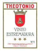 Rótulo de vinho Theotónio: Vinho Estremadura.