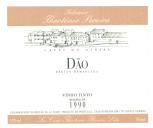 Rótulo autoadesivo de vinho tinto Dão, reserva de 1990, Selecção Theotónio Pereira.