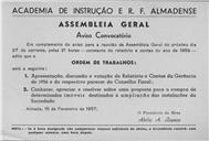 Convocatória da Assembleia Geral.