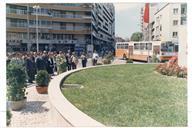 Cerimónia de homenagem no Monumento aos Perseguidos, Praça do MFA.
