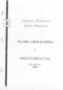 Relatório de Contas, 1989.