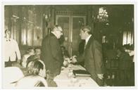 Luís Teotónio Pereira no banquete em sua homenagem prestada pelos funcionários da Companhia de Seguros Fidelidade.