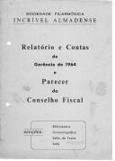 Relatório de Contas, 1964.