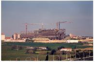 Obras de construção do Hospital Garcia de Orta, Pragal.